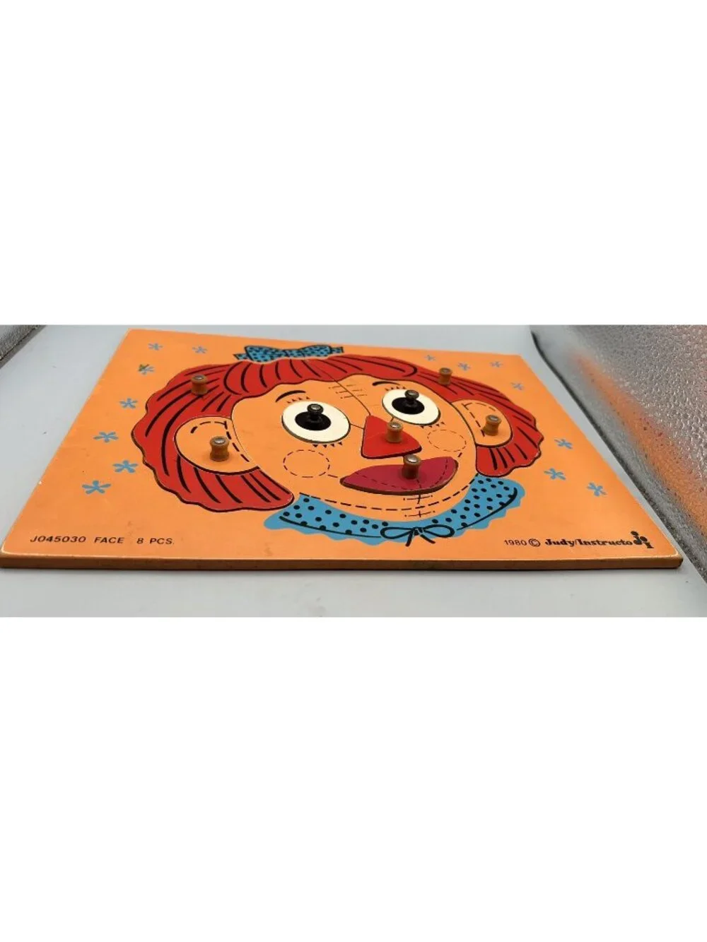 1980 Vintage Judy Instructo Face wooden puzzle 12”X 9” Raggedy Anne